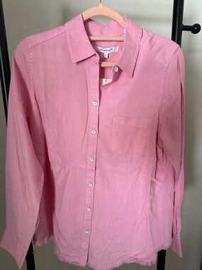 Foxcroft Pink Collared Button-Down Blouse